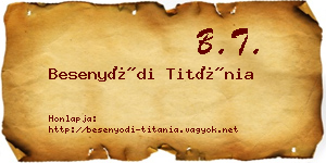 Besenyődi Titánia névjegykártya